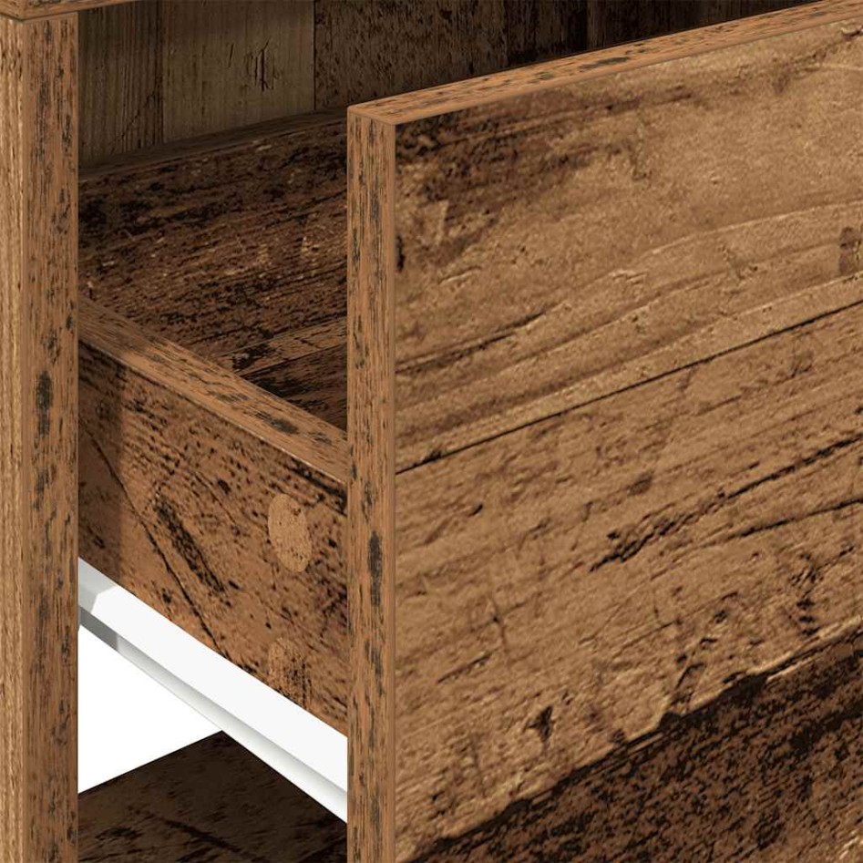 Mesillas de noche con cajón 2 uds madera vieja 51x31x47