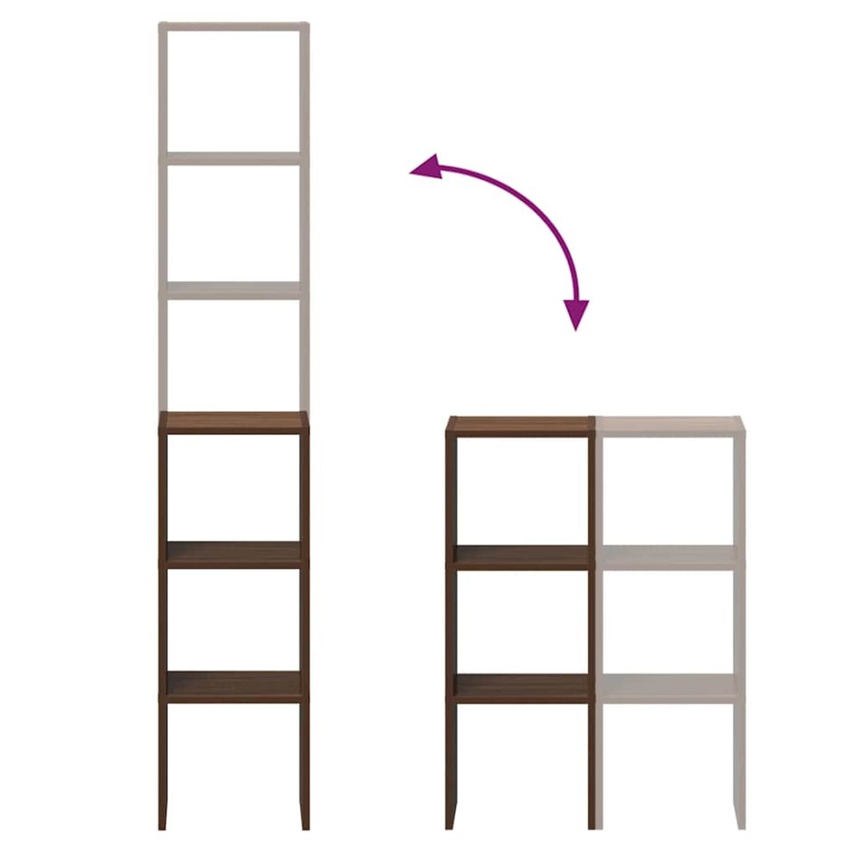 Estanterías 2uds apilables de madera de ingeniería roble