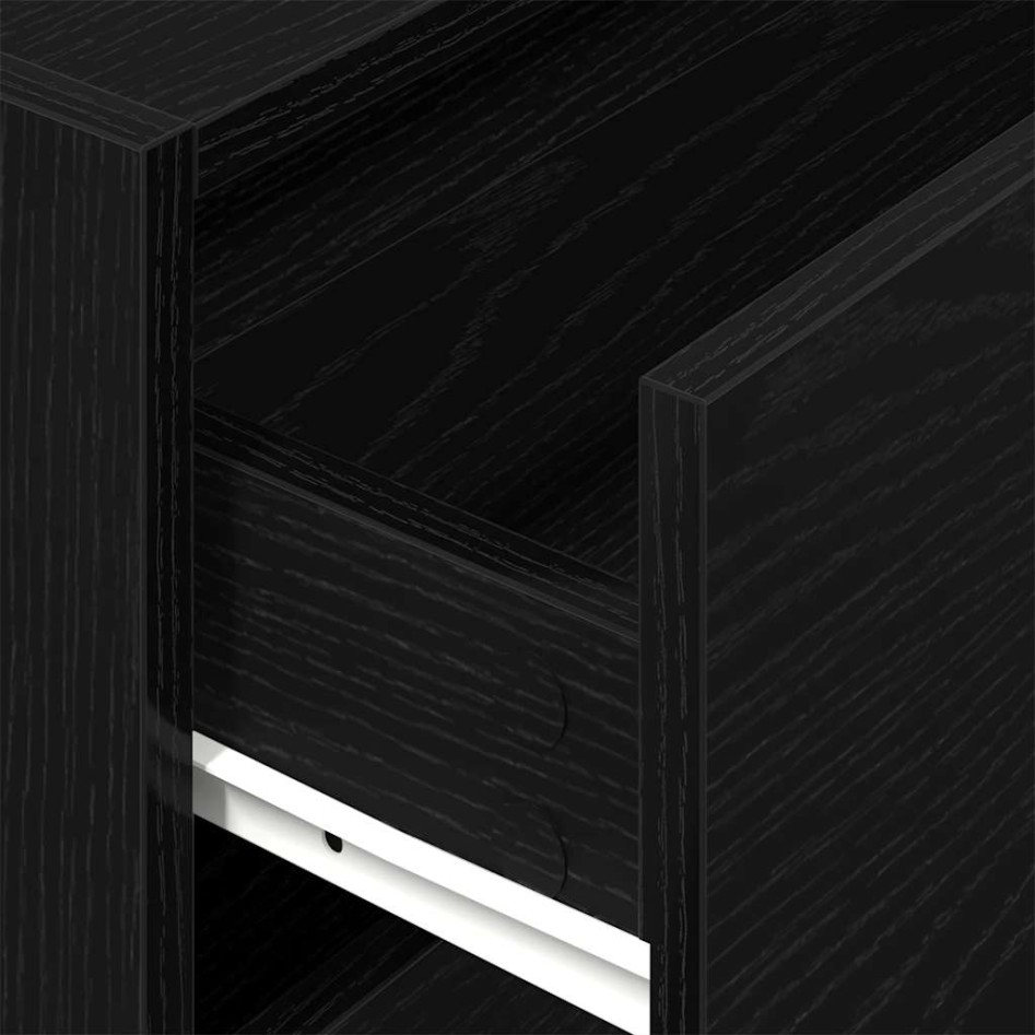 Armario con 2 cajones roble negro 60x31x40 cm madera