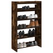 Zapatero madera contrachapada roble ahumado 60x25x100 cm