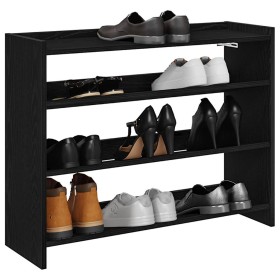 Mueble zapatero madera contrachapada negro 80x25x62