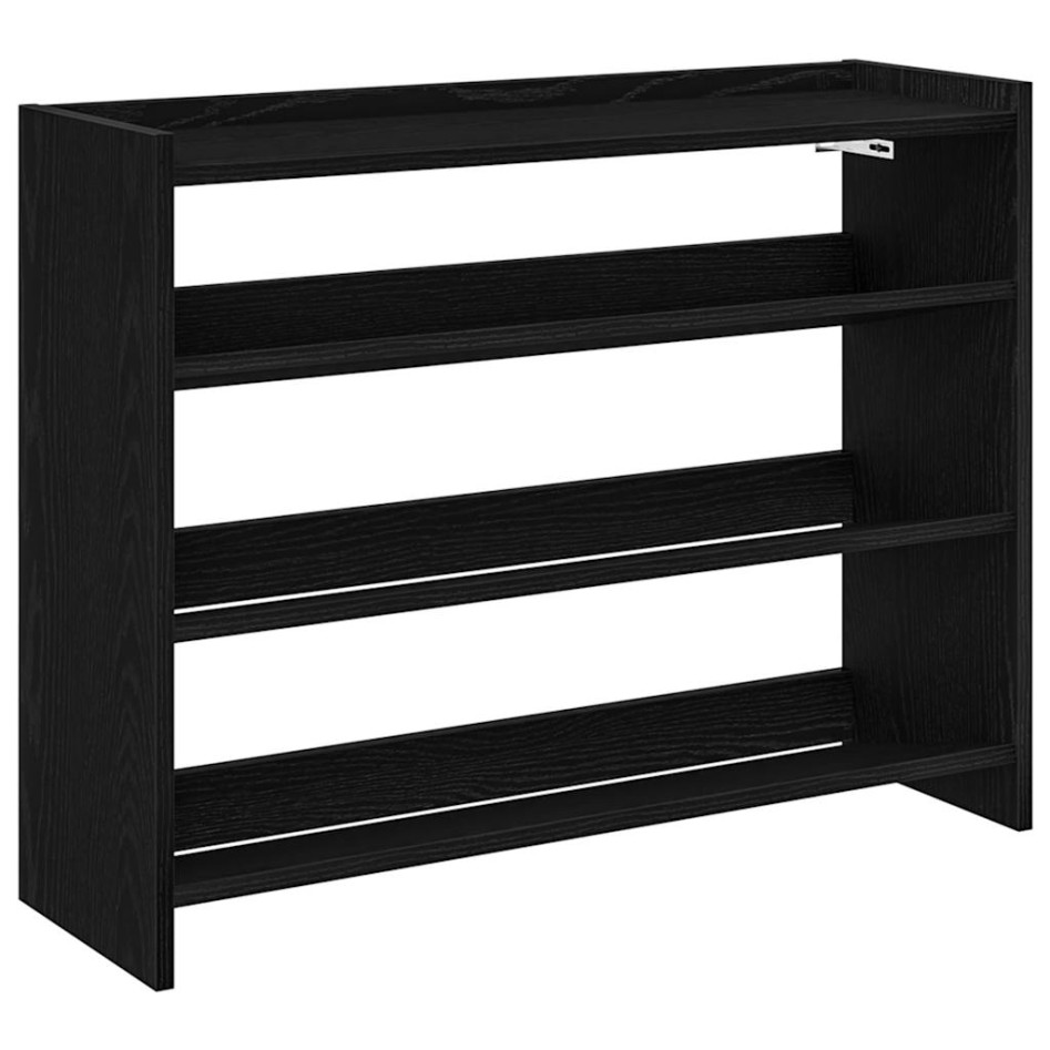 Mueble zapatero madera contrachapada negro 80x25x62