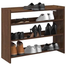 Mueble zapatero madera contrachapada marrón roble 80x25x62