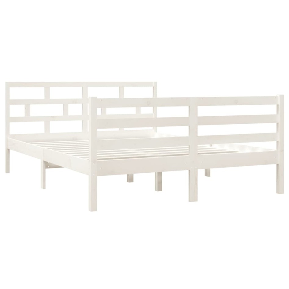 Estructura de cama de madera maciza de pino blanco 140x190
