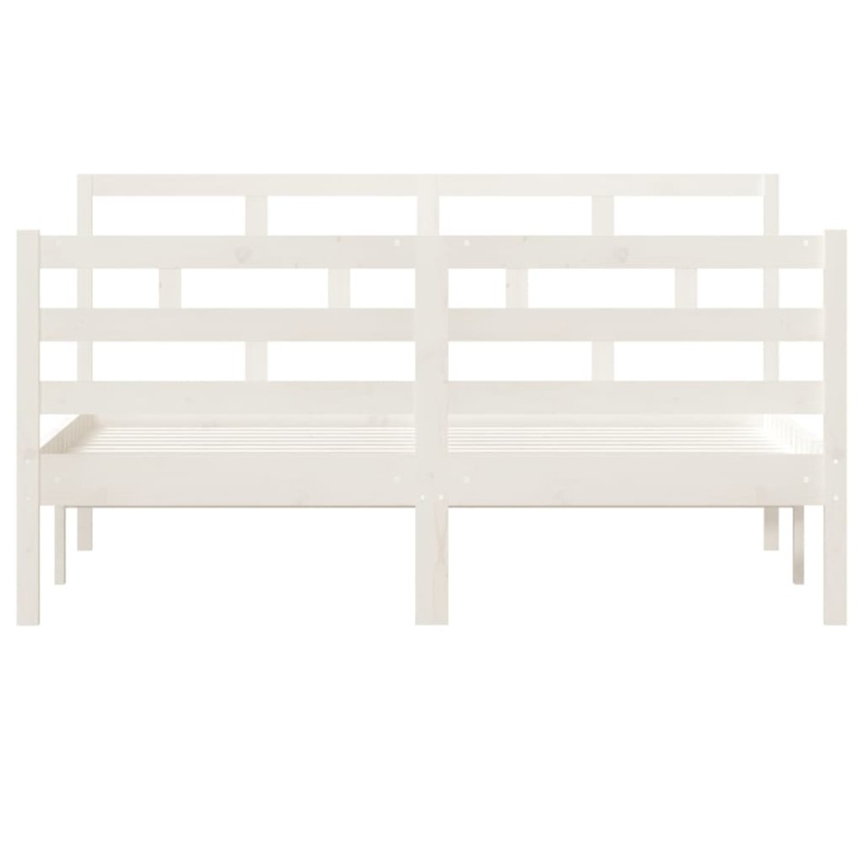 Estructura de cama de madera maciza de pino blanco 140x190