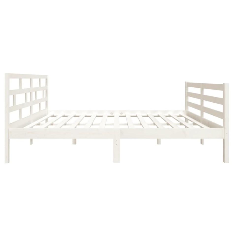 Estructura de cama de madera maciza de pino blanco 140x190