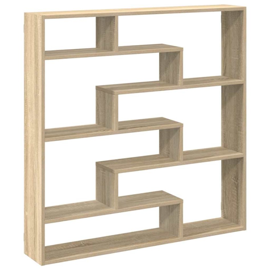 Estante cubo de pared 7 compartimentos madera roble