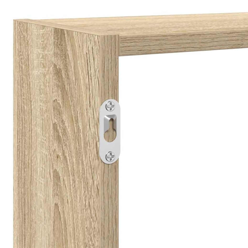 Estante cubo de pared 7 compartimentos madera roble