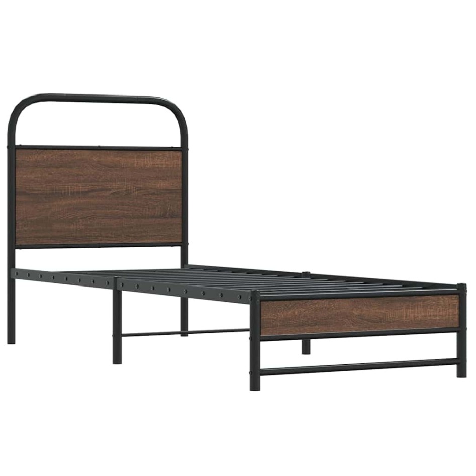 Estructura de cama sin colchón 75x190 cm madera marrón