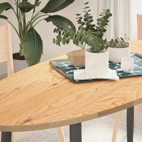 Tablero de mesa ovalado madera maciza de roble 140x60x2