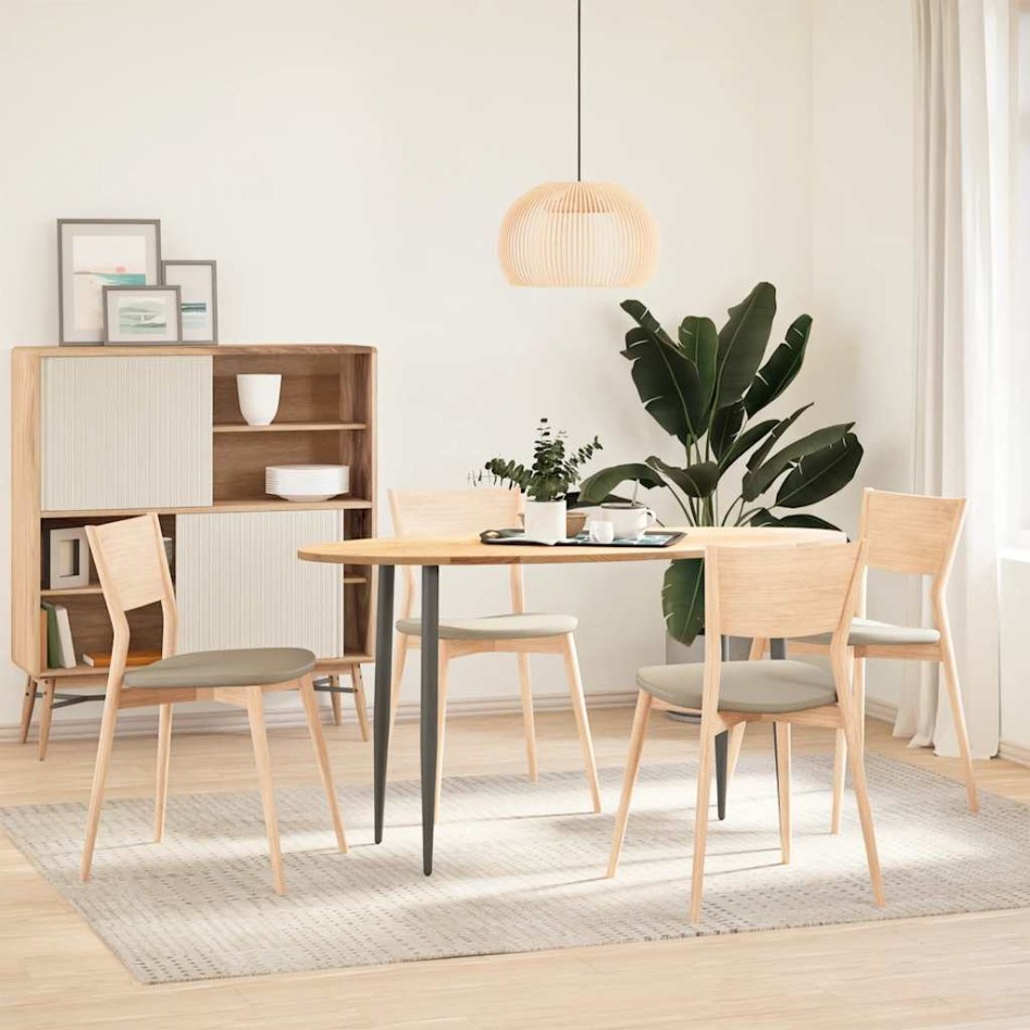 Tablero de mesa ovalado madera maciza de roble 140x60x2