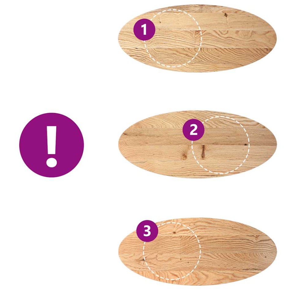 Tablero de mesa ovalado madera maciza de roble 140x60x2