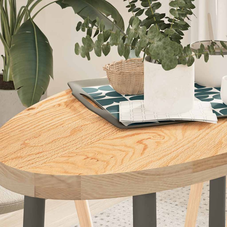 Tablero de mesa ovalado madera maciza de roble 100x50x4