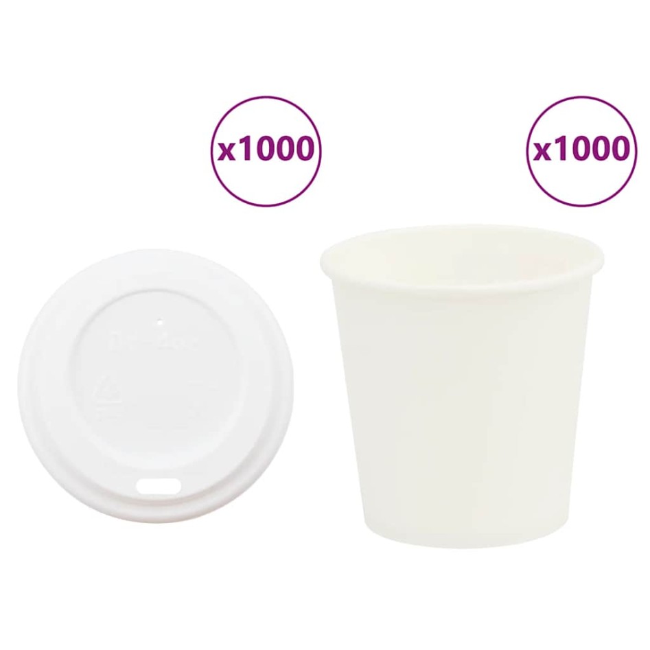 Vasos de café de papel con tapa 1000 uds 4oz