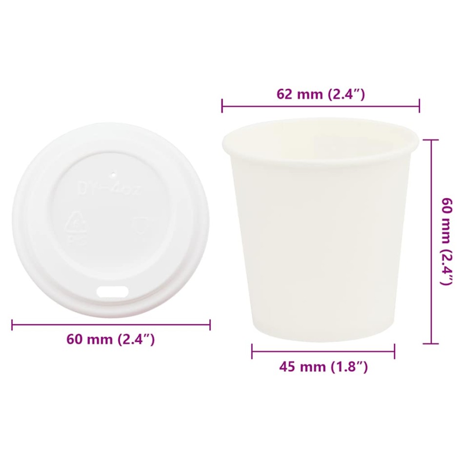 Vasos de café de papel con tapa 1000 uds 4oz