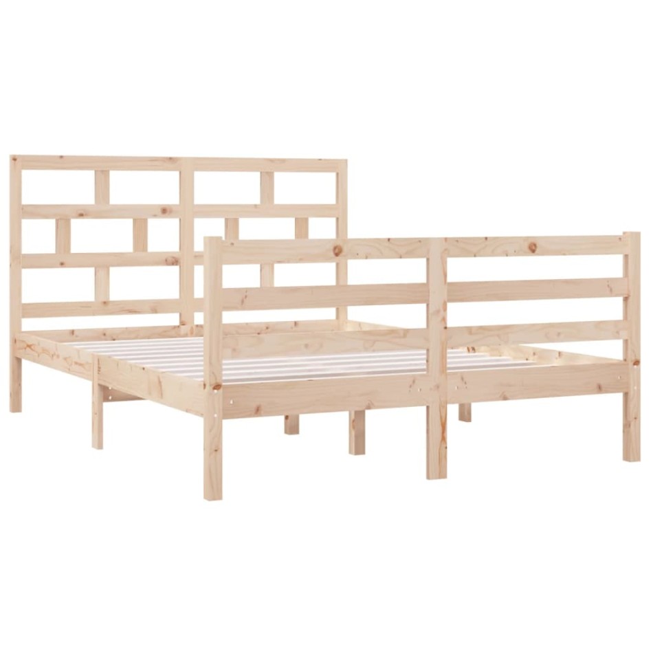 Estructura cama doble pequeña madera maciza 135x190