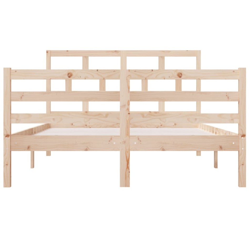 Estructura cama doble pequeña madera maciza 135x190