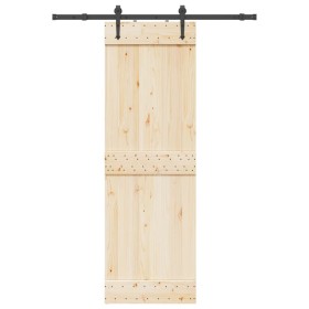 Kit de herrajes para puertas correderas acero negro 152,5