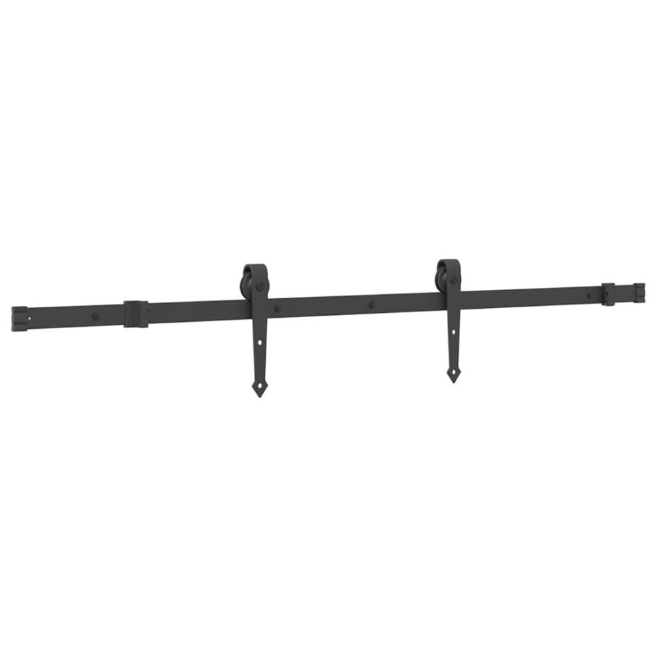 Kit de herrajes para puertas correderas acero negro 152,5