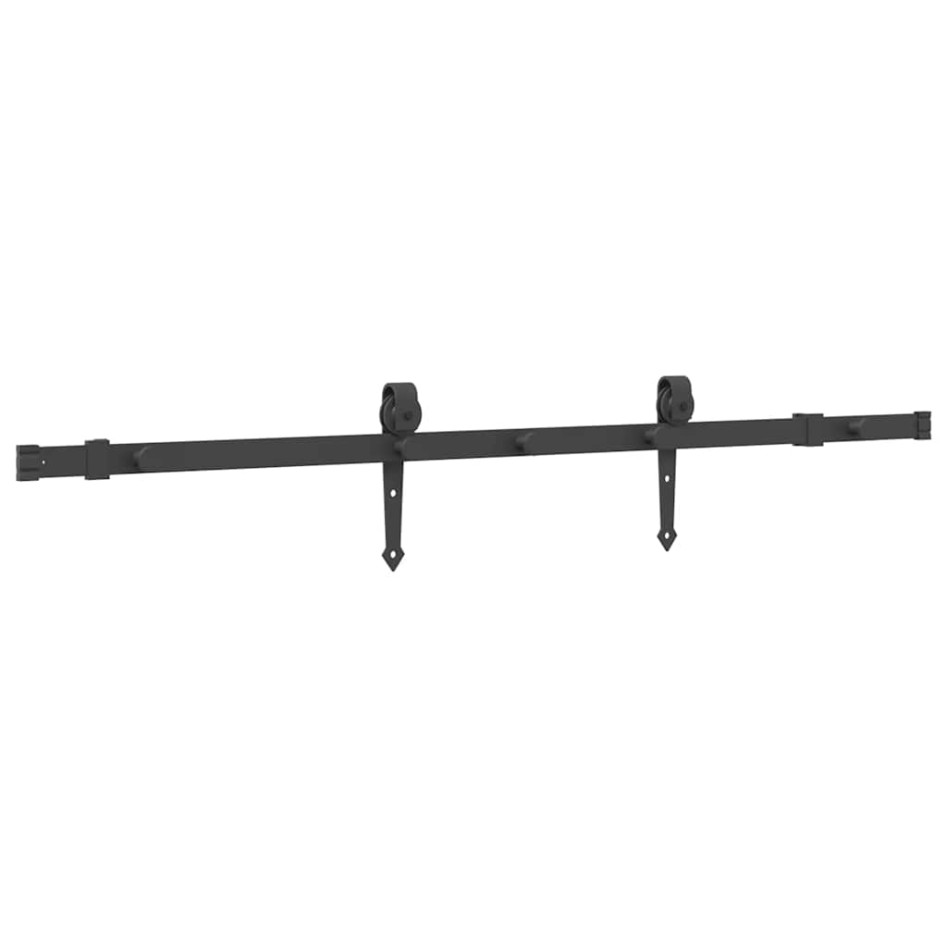 Kit de herrajes para puertas correderas acero negro 152,5