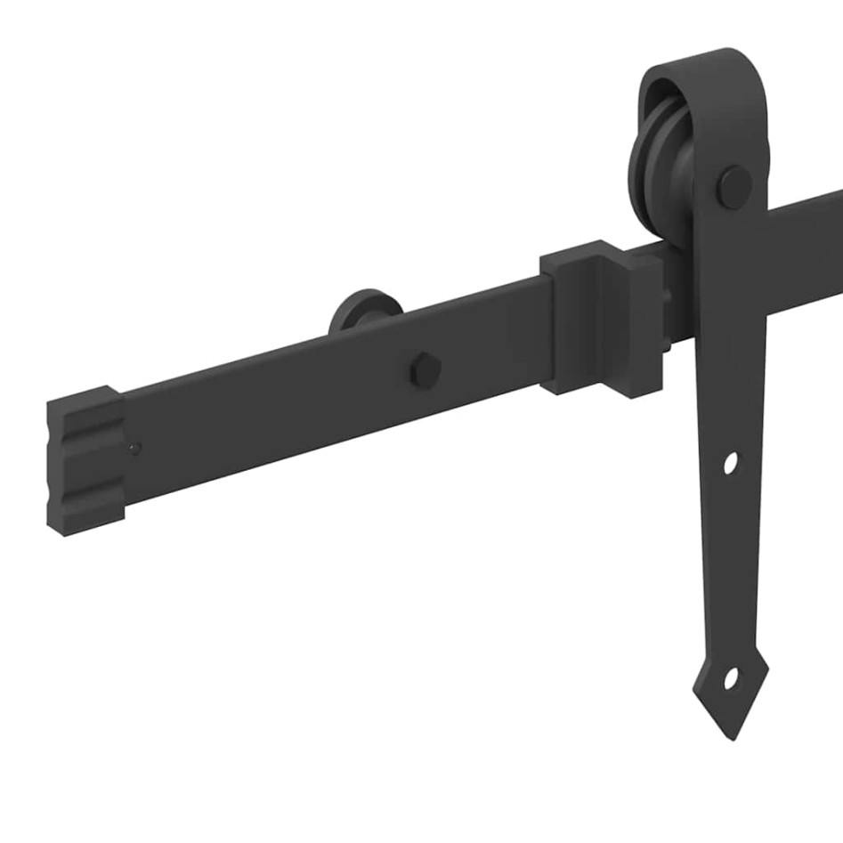 Kit de herrajes para puertas correderas acero negro 152,5
