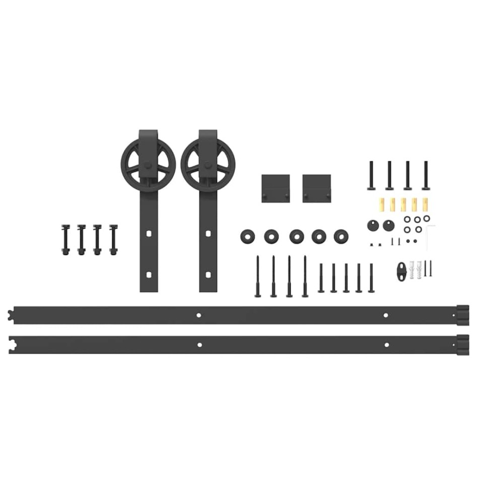 Kit de herrajes para puertas correderas acero negro 200