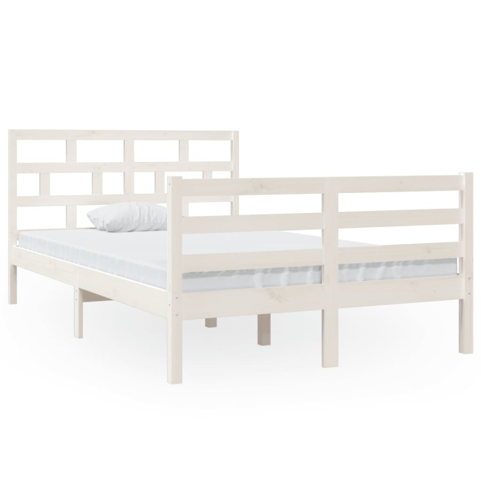 Estructura de cama madera maciza de pino blanco 120x200