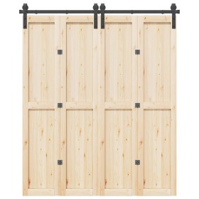 Kit de herrajes para puertas correderas acero negro 183