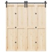 Kit de herrajes para puertas correderas acero negro 183 cm