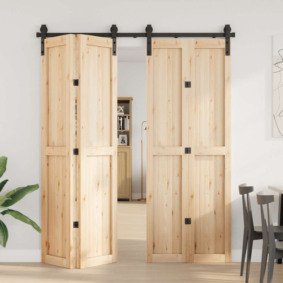 Kit de herrajes para puertas correderas acero negro 183