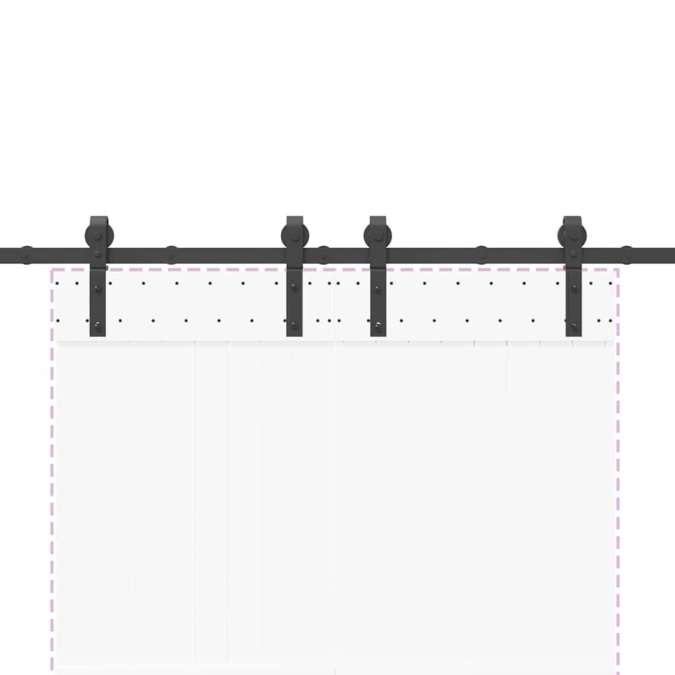 Kit de herrajes para puertas correderas acero negro 183
