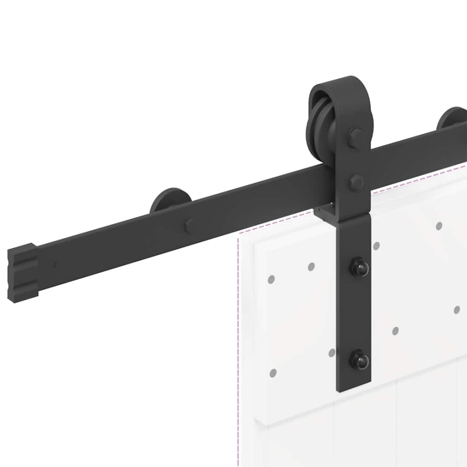 Kit de herrajes para puertas correderas acero negro 183