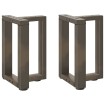 Patas de mesa centro forma T 2uds acero natural 28x25x(42-43)cm