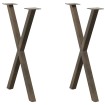 Patas para mesa comedor forma X 2uds acero natural 57x(72-73)cm