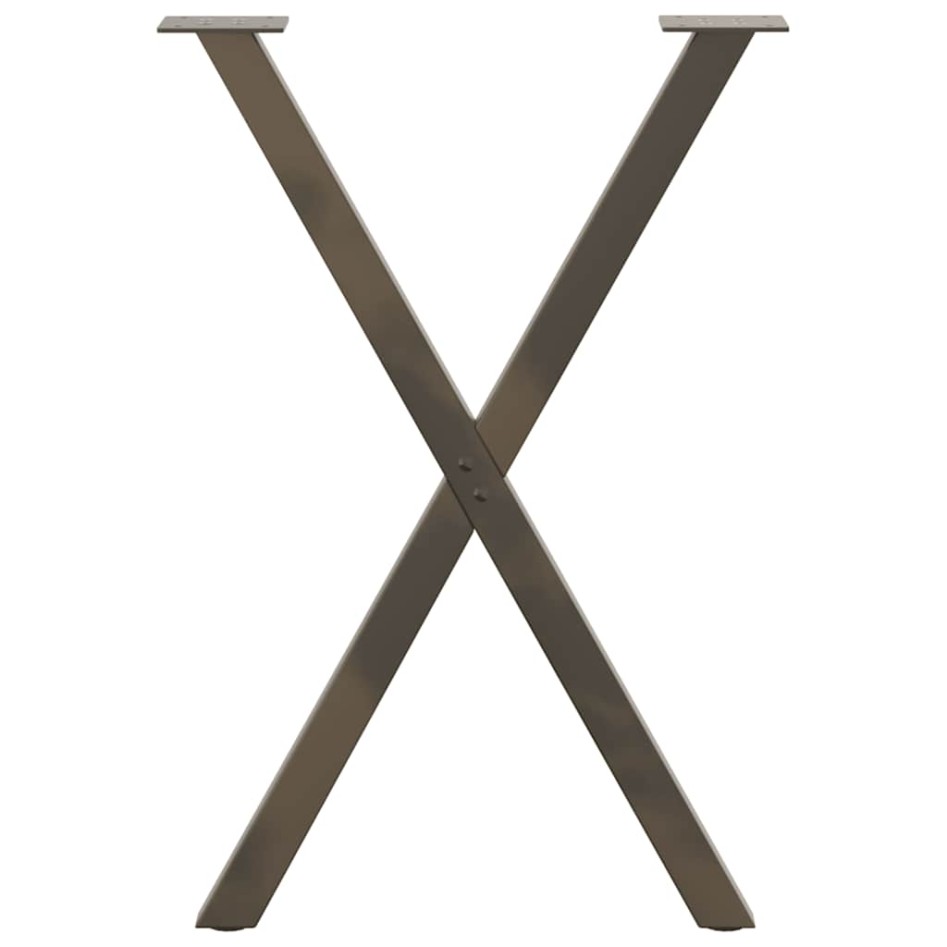Patas para mesa comedor forma X 2uds acero natural