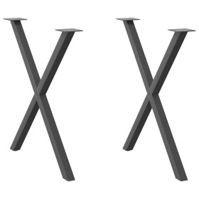 Patas para mesa de comedor en forma de X 2 uds antracita