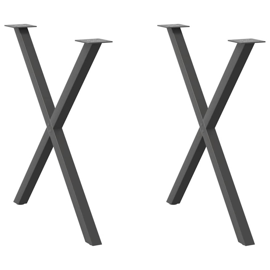 Patas para mesa de comedor en forma de X 2 uds antracita