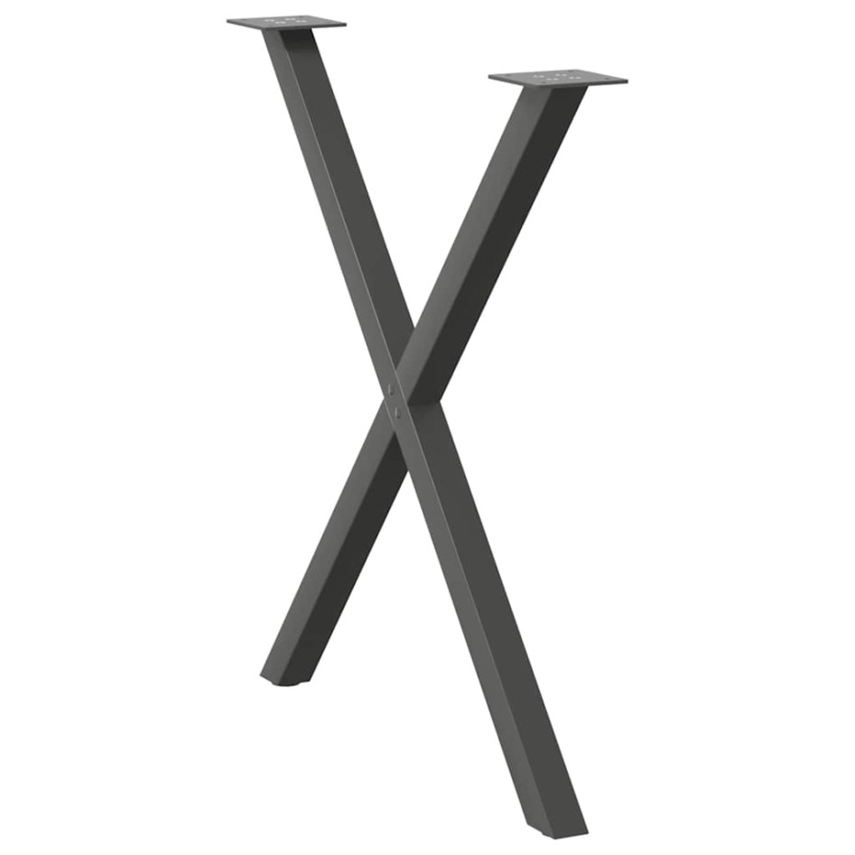 Patas para mesa de comedor en forma de X 2 uds antracita