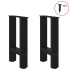 Patas de mesa de centro acero negro 2 uds 38x(42-43)