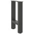 Patas de mesa de centro acero antracita 2 uds 28x(42-43)