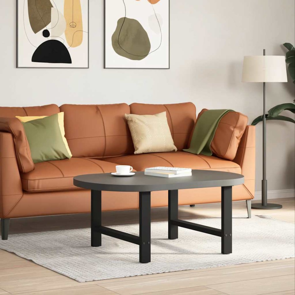 Patas de mesa de centro acero negro 2 uds 70x(42-43)