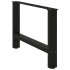 Patas de mesa de centro acero negro 2 uds 70x(42-43)