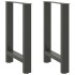 Patas de mesa de centro acero antracita 2 uds 60x(72-73)