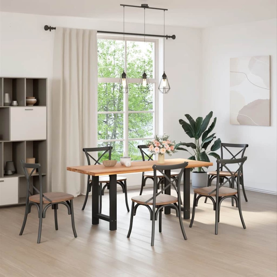 Patas de mesa de centro acero negro 2 uds 60x(72-73)