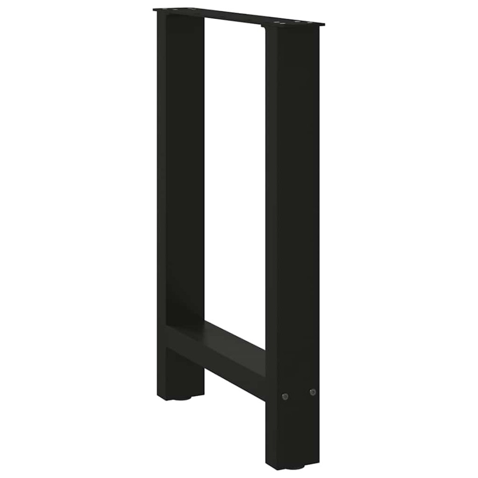 Patas de mesa de centro acero negro 2 uds 60x(72-73)