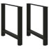 Patas de mesa de centro acero negro 2 uds 80x(72-73)