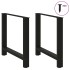 Patas de mesa de centro acero negro 2 uds 80x(72-73)