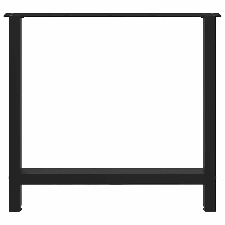 Patas de mesa de centro acero negro 2 uds 80x(72-73)