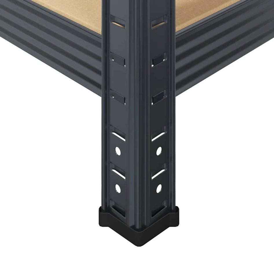 Estante almacenaje 5 niveles 2 uds acero y madera