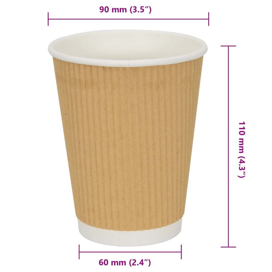Tazas de café de papel 500 uds 12oz 300ml